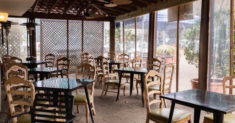 Covered patio tables and chairs