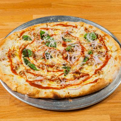 Alfredo sauce pizza.