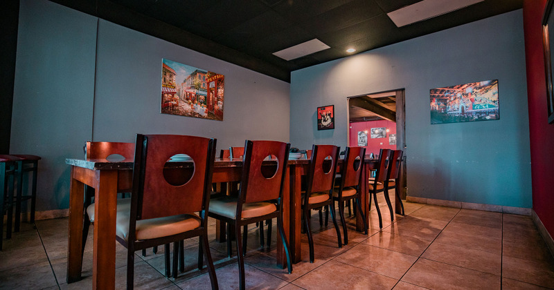 High tables and chairs