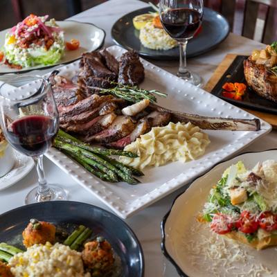 Served meals on the table.