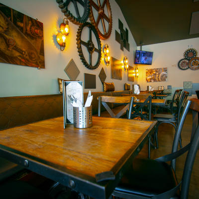 Seating area, tables and chairs