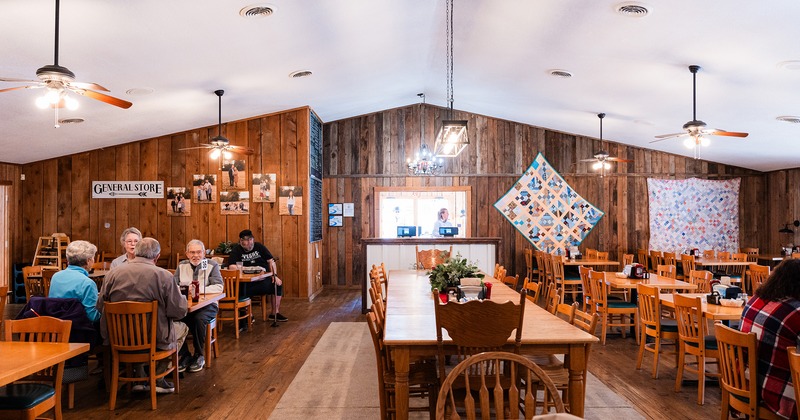 Interior, dining area with guests