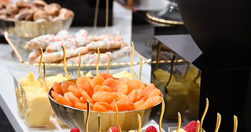 Various foods, angled view