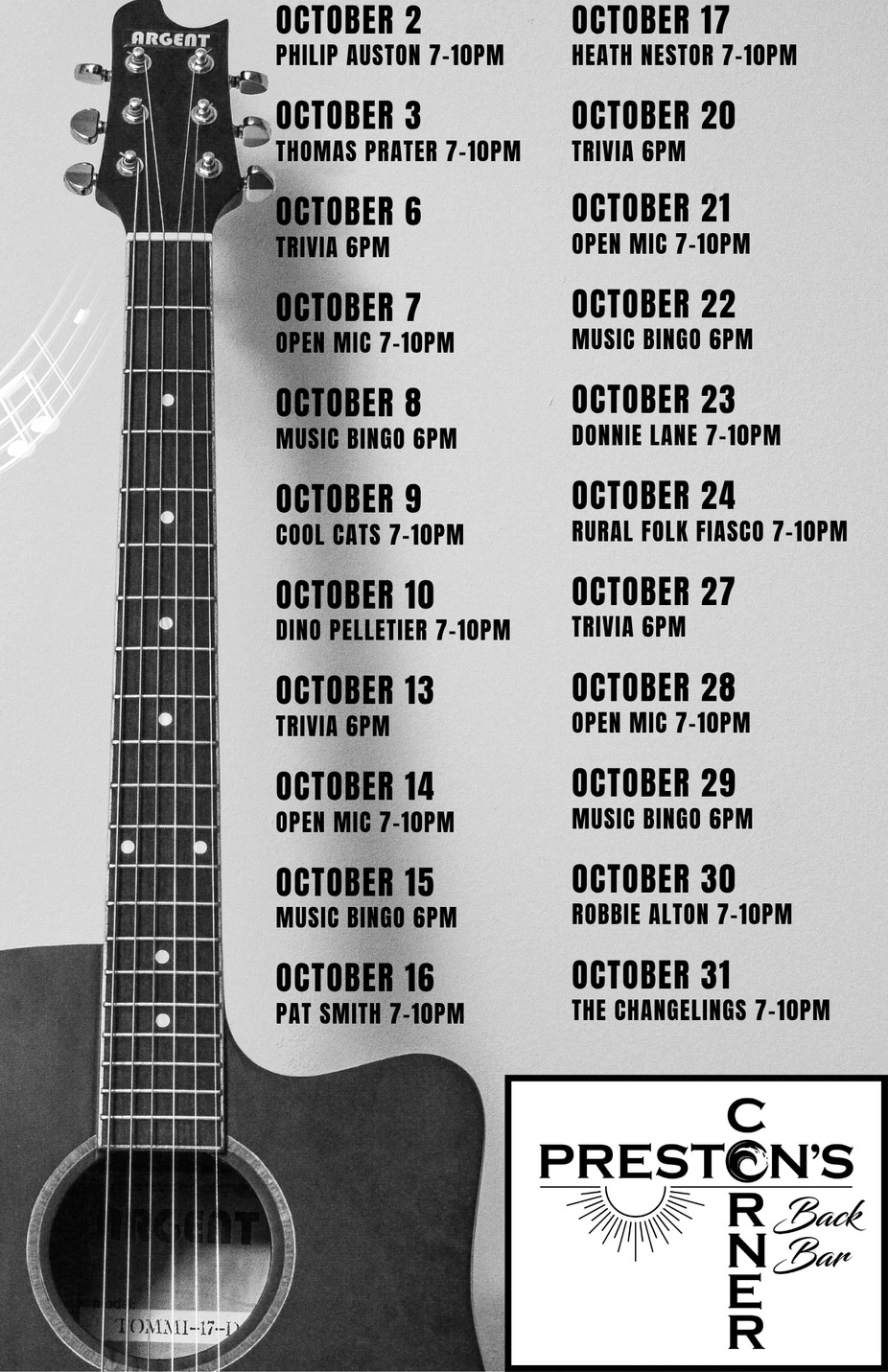 October in the Back Bar event photo