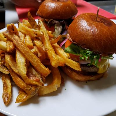 Sliders served with regular fries