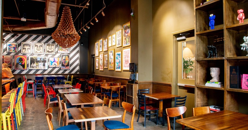 Interior, tables ready for guests