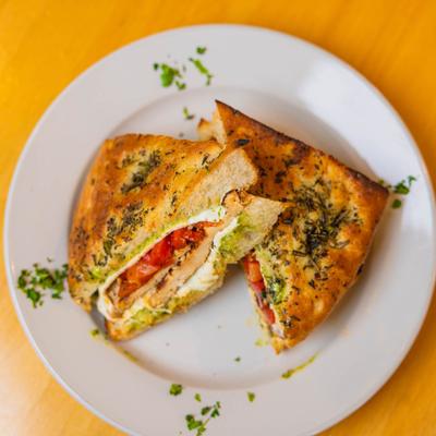 Grilled Chicken Focaccia Sandwich.