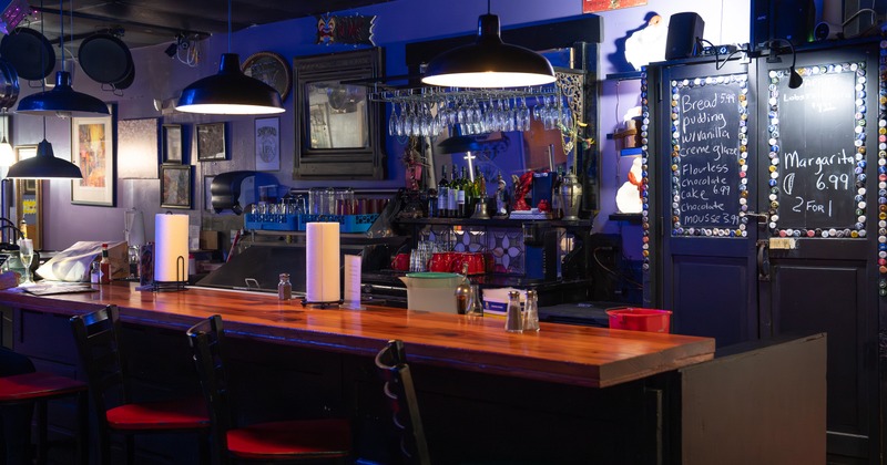 Interior, bar, drink rack