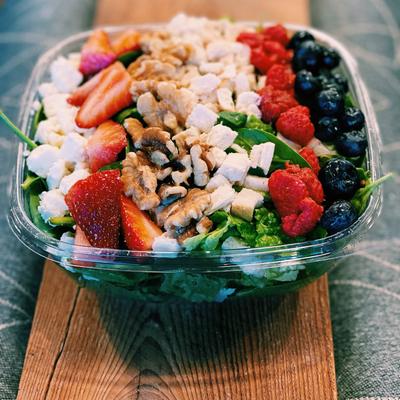 Raspberry chicken chopped salad.