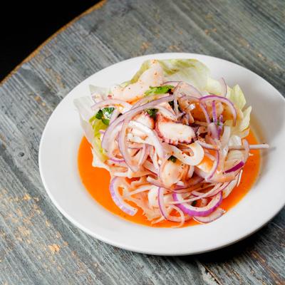 Ceviche salad plate.