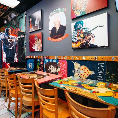 Interior seating area.