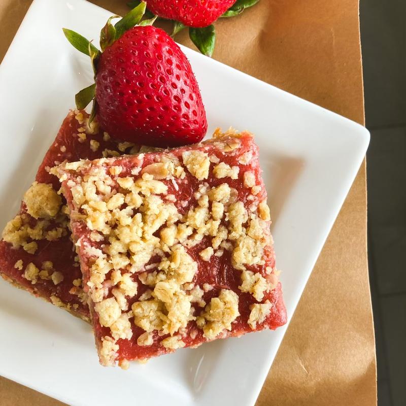 Strawberry Rhubarb Oat Bar (GF, NF, SF) photo