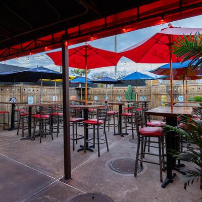 Exterior, secluded patio, seating area.