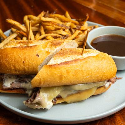 French dip sandwich with side fries