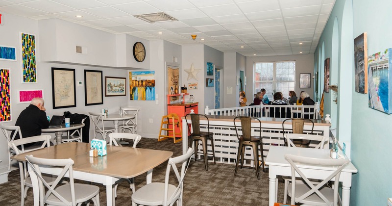 Dining space, guests enjoying lunch