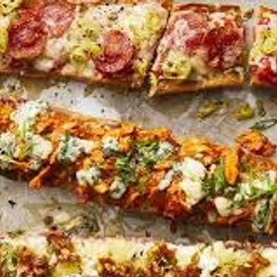 Baguette pizza.
