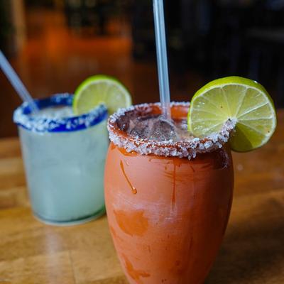 Cantarito and Margarita cocktails.