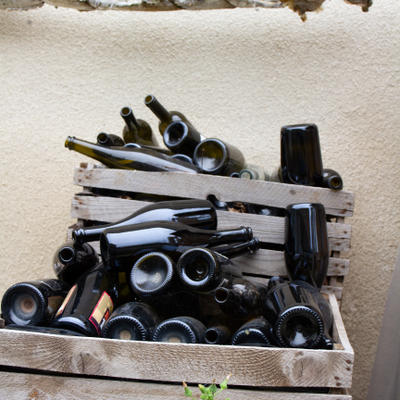 crate of wine bottles