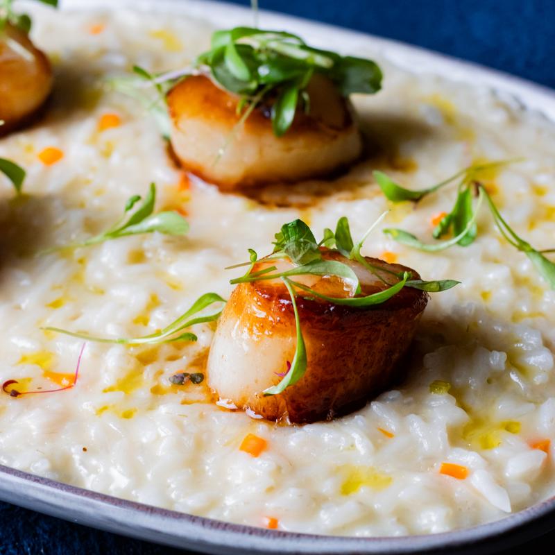 Risotto Verdure E Capesante photo