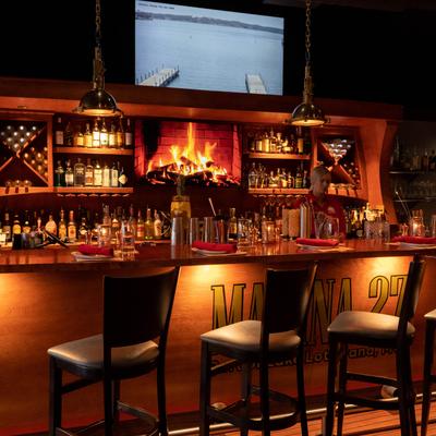 Cozy bar with a warm, inviting atmosphere.