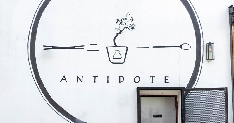 Restaurant logo on the wall