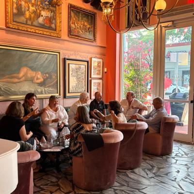 People seated at the lounge.