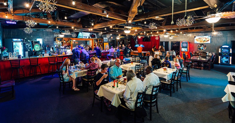 Interior, dining area, customers dining