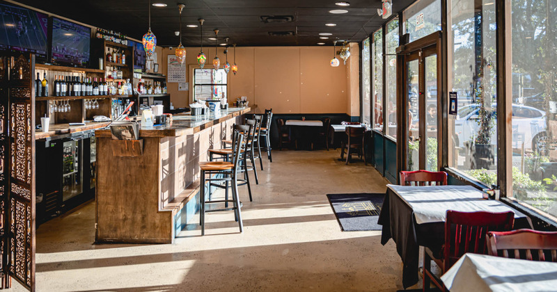 Interior, bar area and entrance