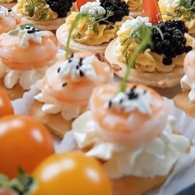 Assorted Seafood Canopies.