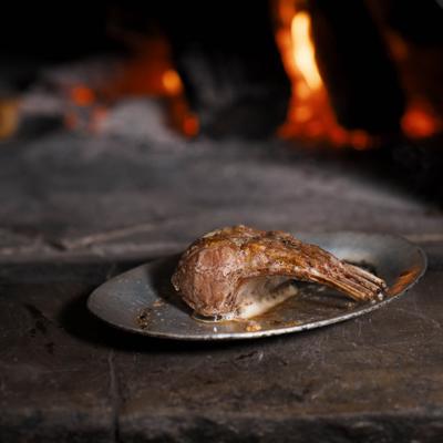 Oven roasted rack of lamb.