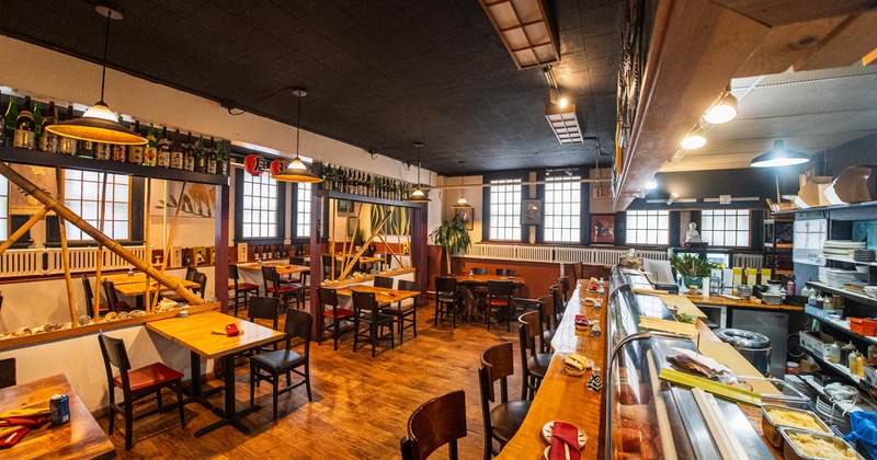Interior, bar and seating area