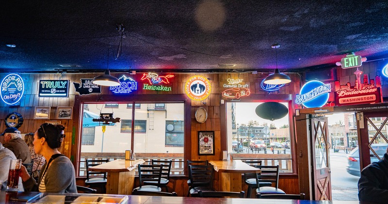 Interior, seating space by the window