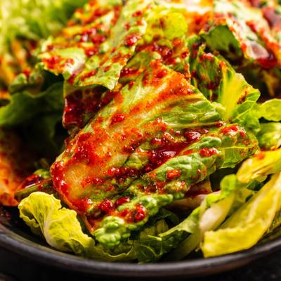 Romaine Lettuce Salad, closeup