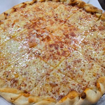 Large cheese pizza.