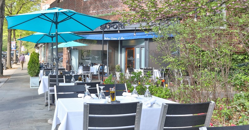 Exterior, tables and chairs on patio