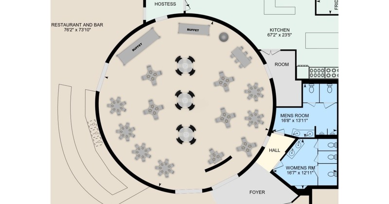 North and Maple Kitchen + Bar, plan of rooms
