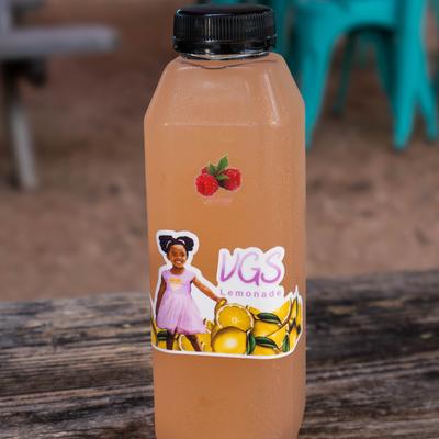 A bottle of raspberry lemonade.