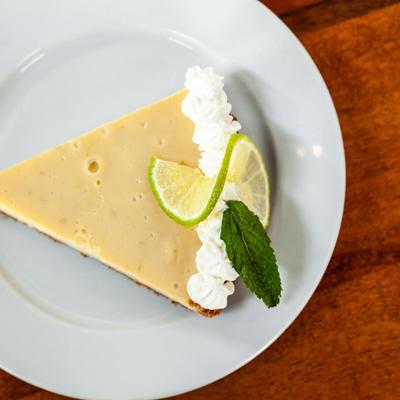 Key lime pie, top view