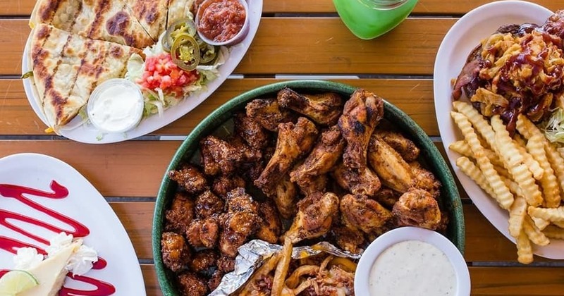 Assorted dishes, overhead view