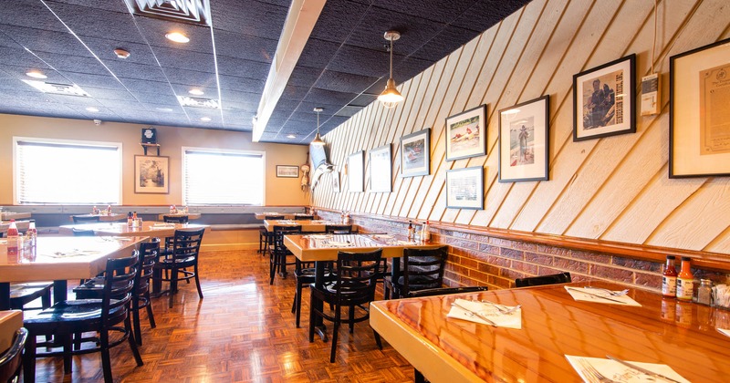 Interior, tables lined up