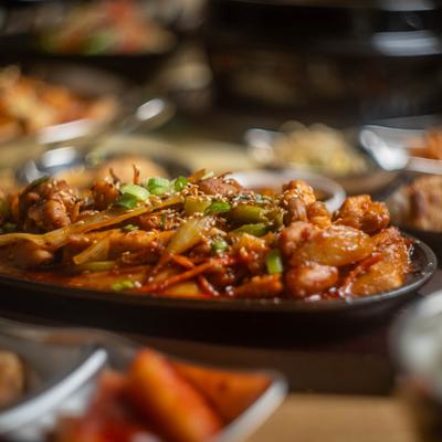 Spicy chicken protein skillet.