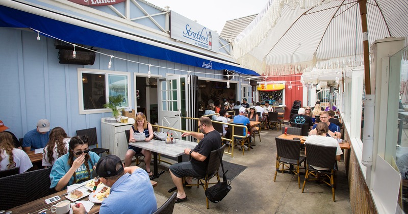 Exterior, dining tables with guests