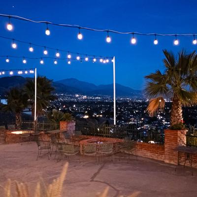 Terrace overlooking the city.
