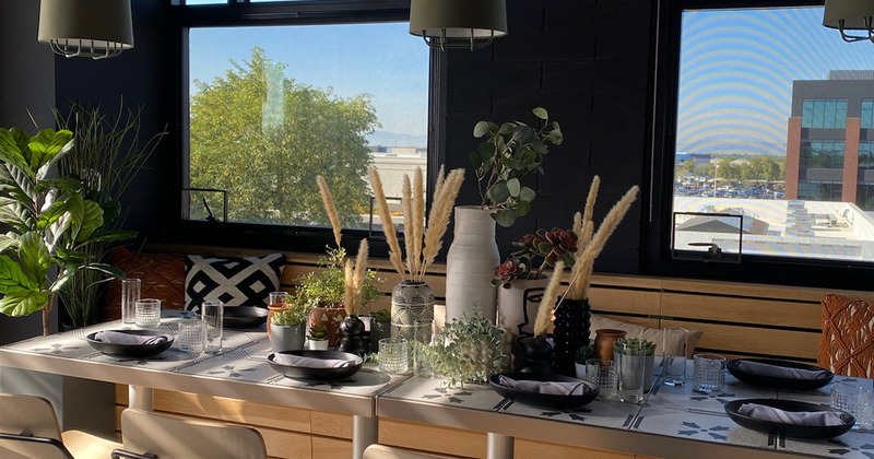 Table set for customers