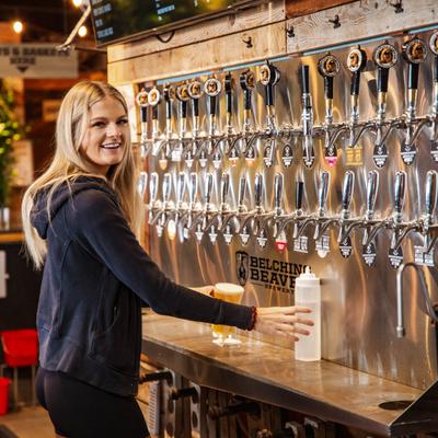 Over 20 draft beers on tap.