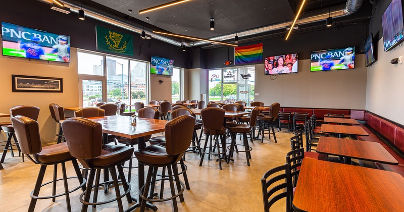 Interior, tables and seating