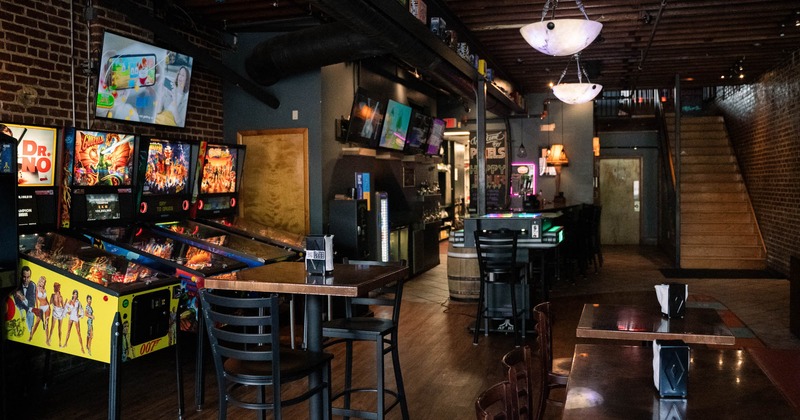 Interior, game machines and seating