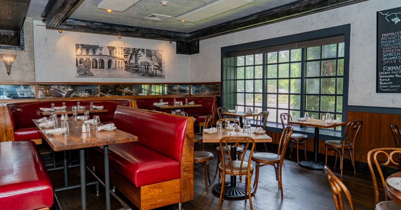 Restaurant interior, seating area