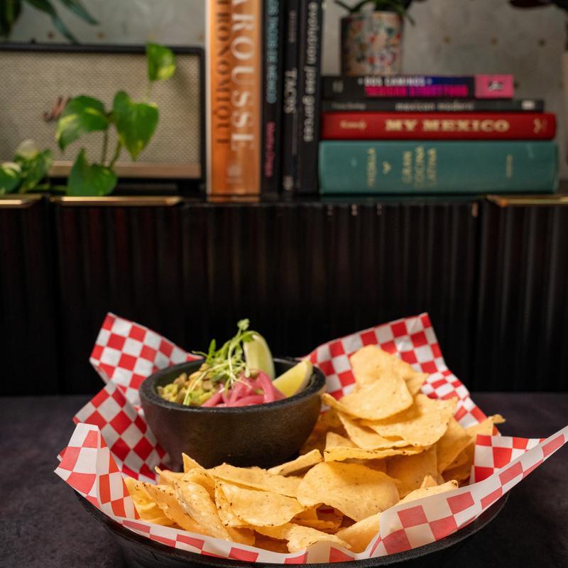 menu item 12 of 15, Guacamole + Chips (V)