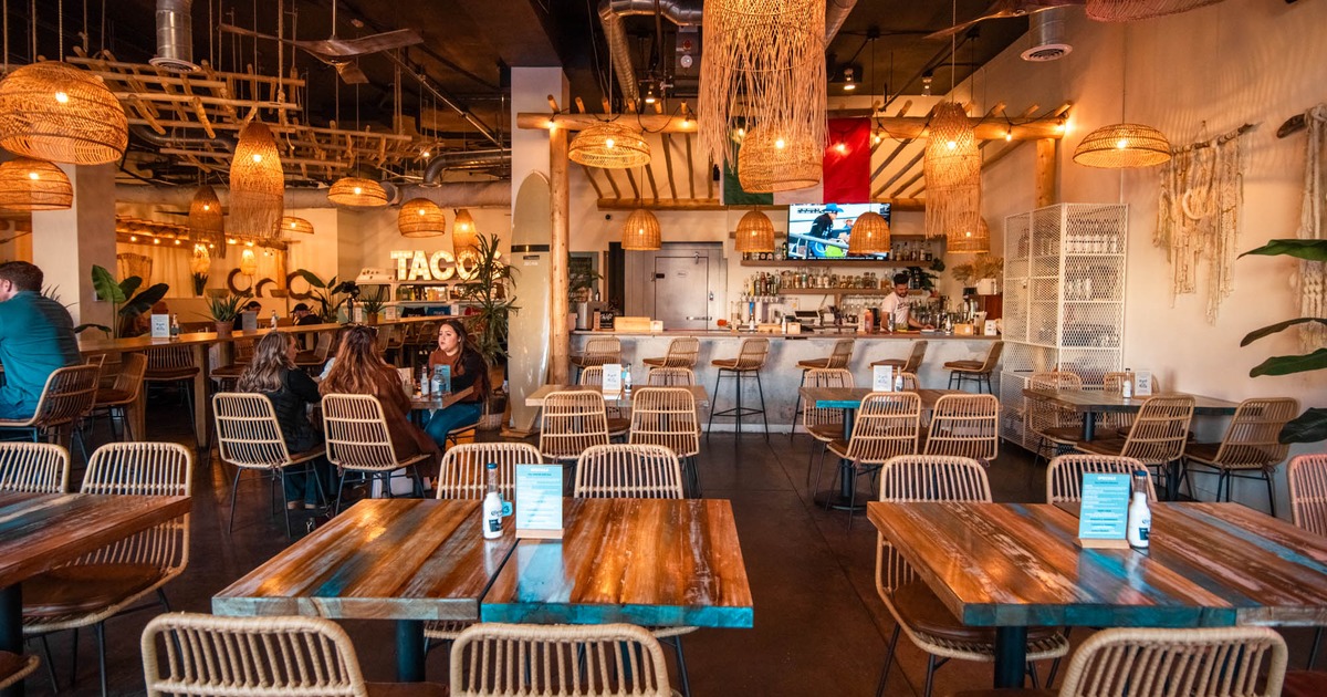 Interior, wide view, dining area